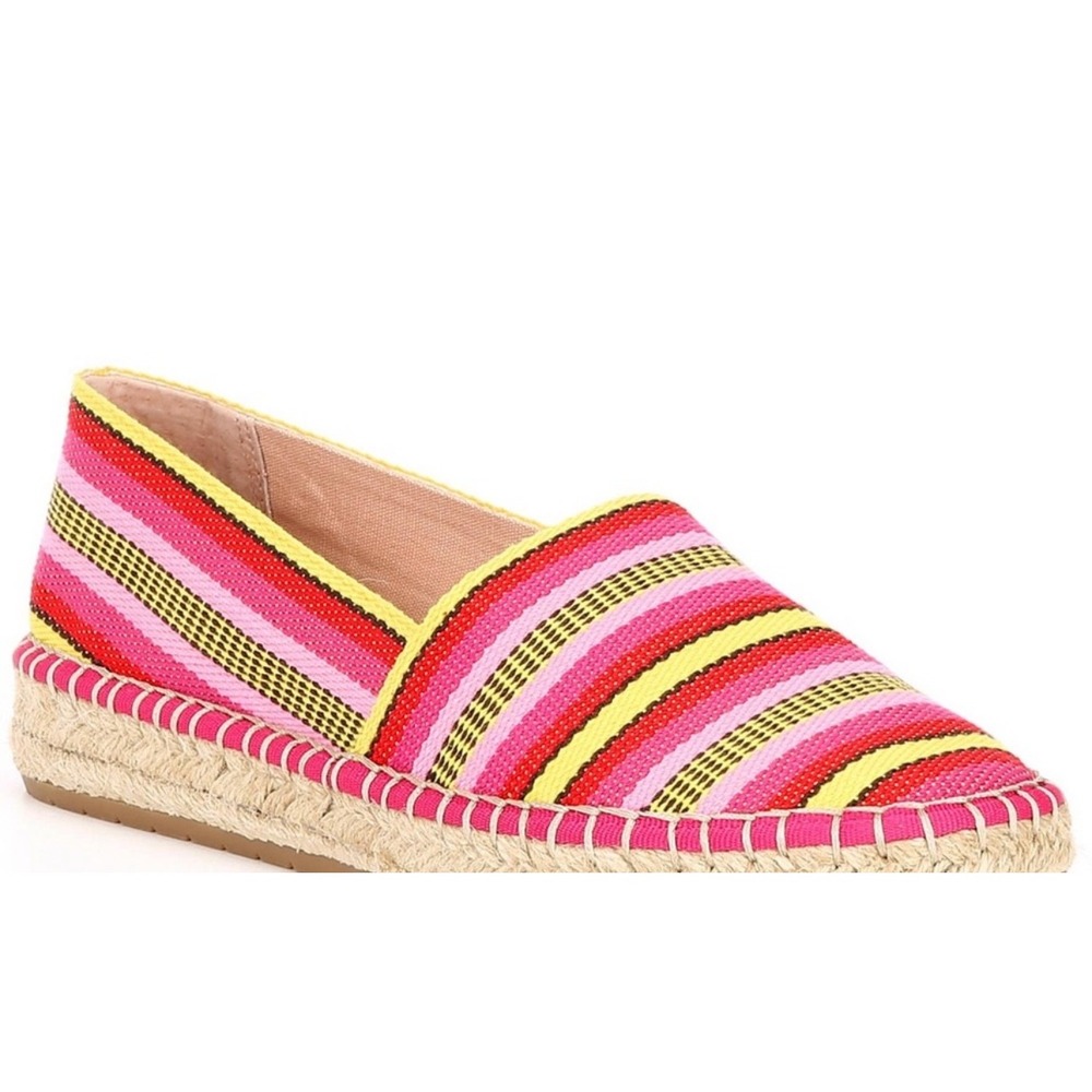 Chelsea & Violet Mimi shoes pink & yellow canvas espadrilles 5.5 M NEW WITH TAGS